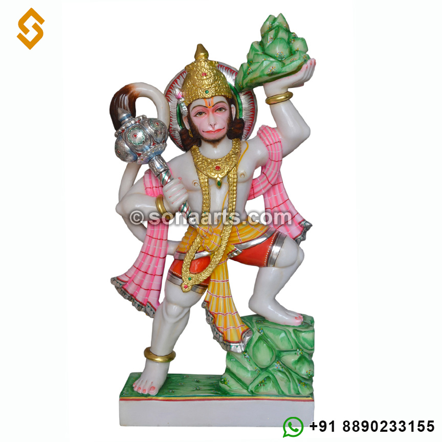 White Marble Lord Hanuman ji statue