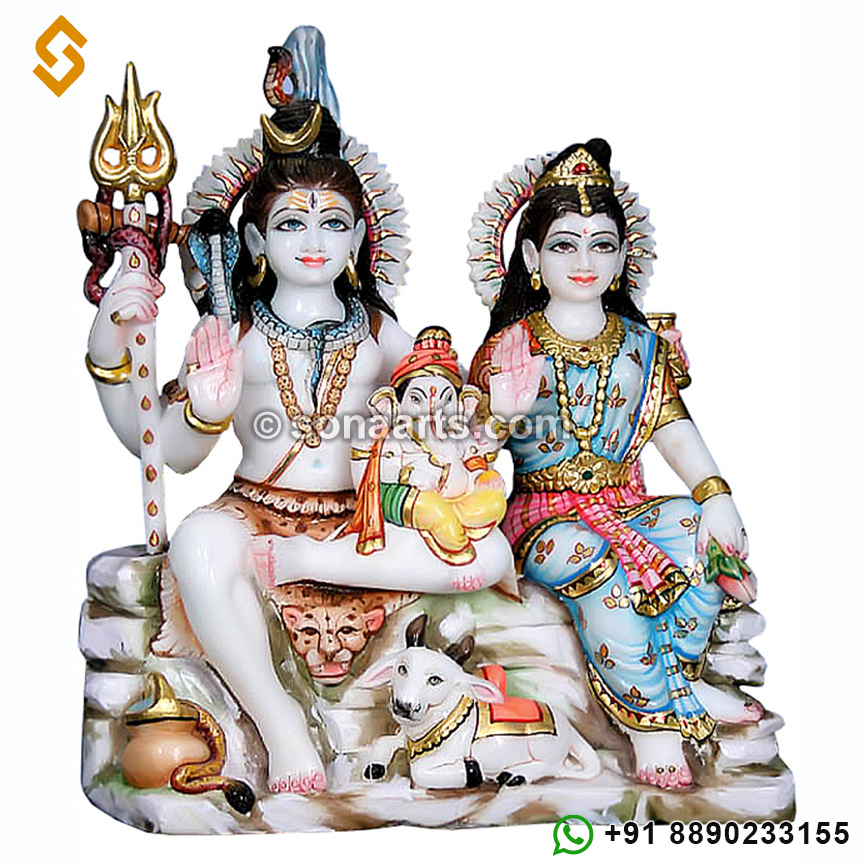 White Marble Shiva privar statue