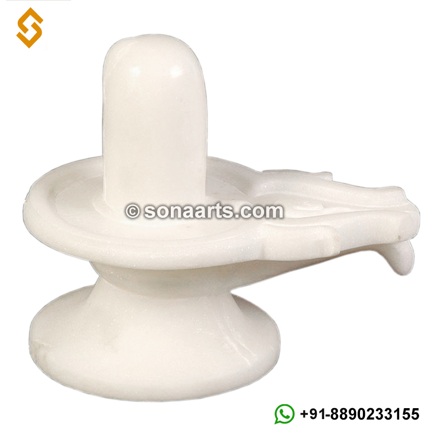 White Marble Shivling statue