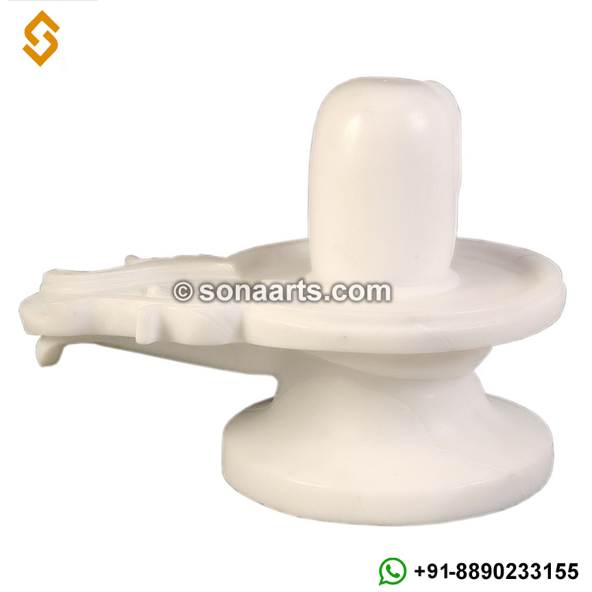 White Marble shivling for temple