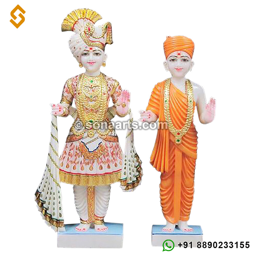 buy Marble Swami narayan and Gunatitanand Swami Murti Online