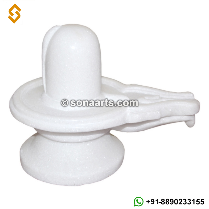 white marble shivling statue