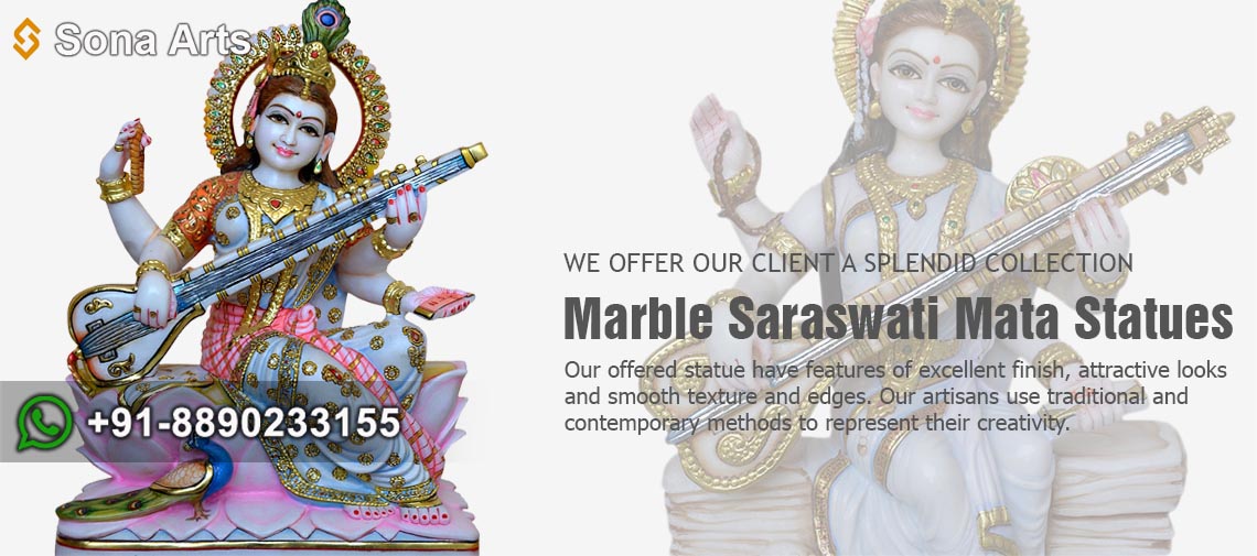 Marble Saraswati Mata Statues