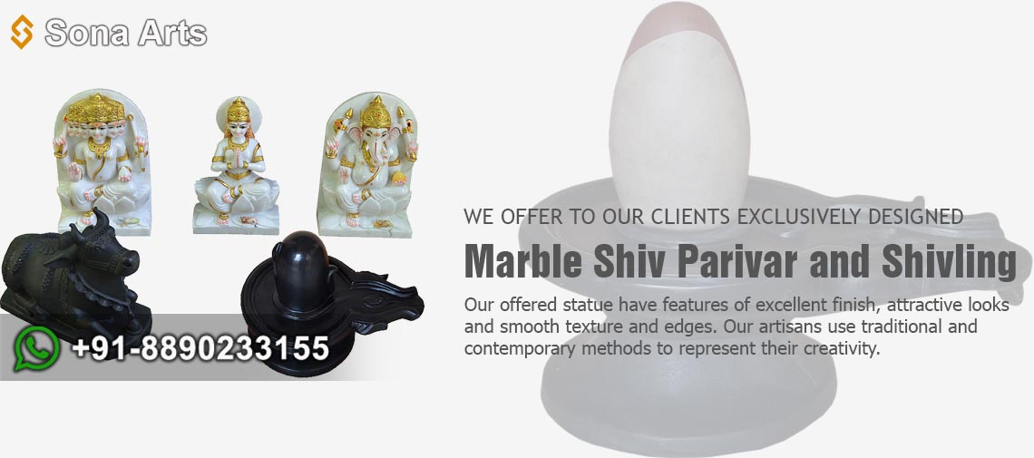 Marble Shiv Parivar with Shivling