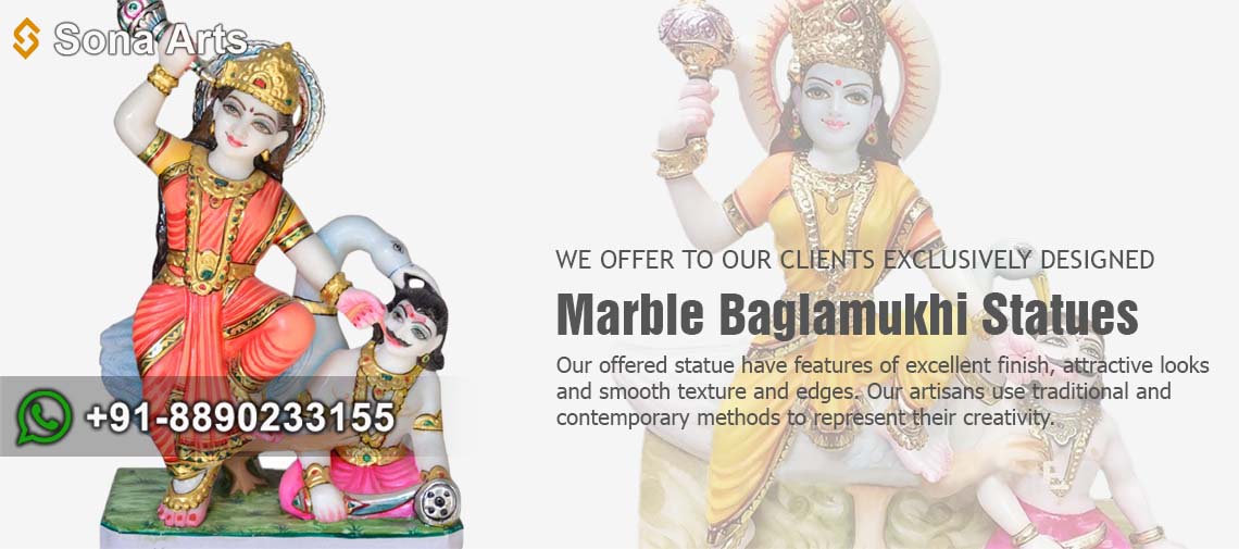 Marble Baglamukhi Statues